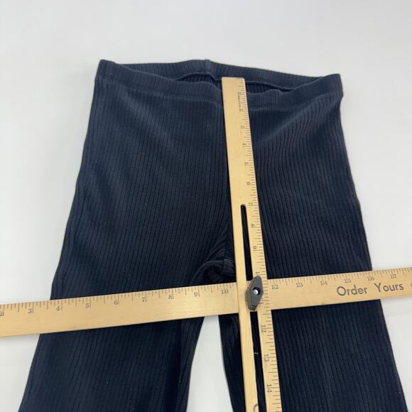 Aerie Pants Womens Small Black Ribbed Flare Bell Bottom Stretch Lounge Yoga - Picture 7 of 8